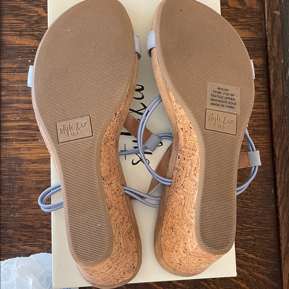 Style & Co strappy wedge sandal light blue size 10.5 - Picture 7 of 8